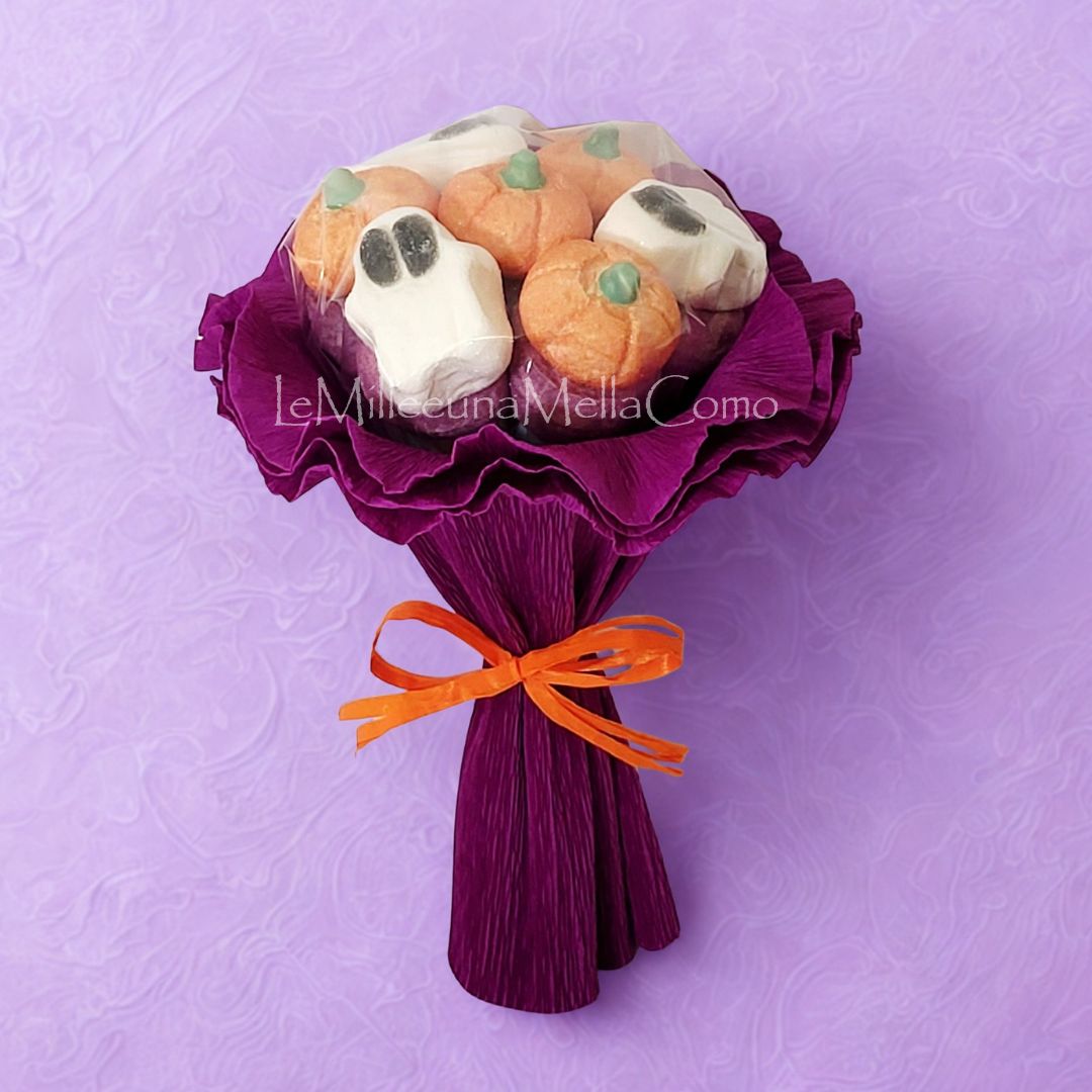 Bouquet di marshmallow a tema Halloween in piedi di Le Mille e Una Mella a Como